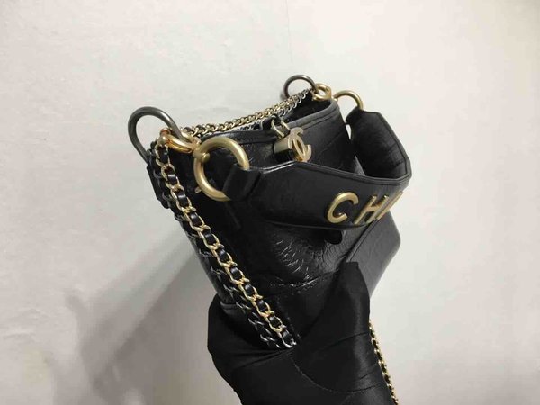 Chanel Gabrielle Croc Embossed Hobo Bag Calfskin 20cm