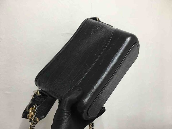 Chanel Gabrielle Croc Embossed Hobo Bag Calfskin 20cm