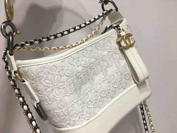 Chanel Gabrielle Embroidered Hobo Bag Calfskin 20cm