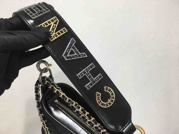 Chanel Gabrielle Embroidered Hobo Bag Calfskin 20cm