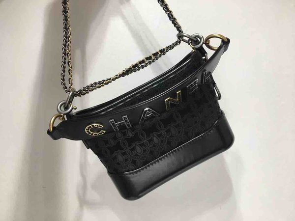 Chanel Gabrielle Embroidered Hobo Bag Calfskin 20cm