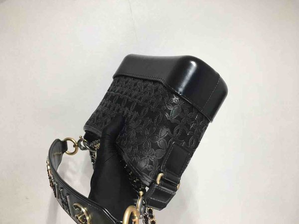 Chanel Gabrielle Embroidered Hobo Bag Calfskin 20cm