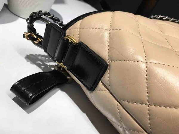 Chanel Gabrielle Hobo Bag Black Beige 28cm