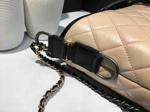 Chanel Gabrielle Hobo Bag Black Beige 28cm
