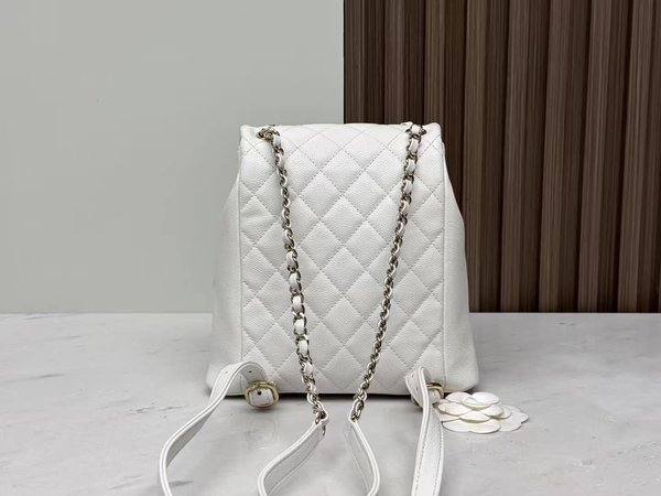 CHANEL 24A Duma Backpack – Fairy White (20.5×20×11.5cm)