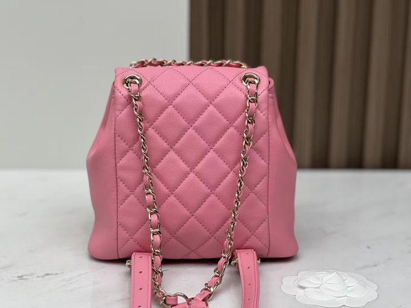 CHANEL 23A Mini Duma Backpack – Glossy Black Calfskin (18cm)