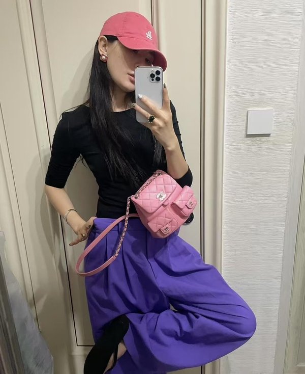 CHANEL 23A Mini Duma Backpack – Glossy Black Calfskin (18cm)