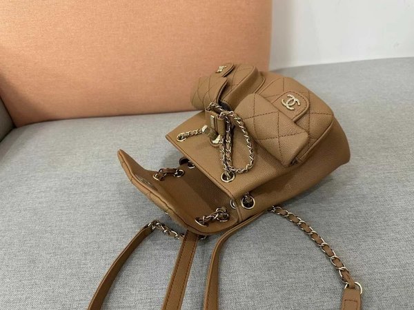 CHANEL Duma Backpack Gold-– (17.5×16.5×10cm)