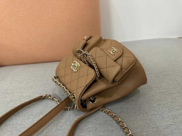 CHANEL Duma Backpack Gold-– (17.5×16.5×10cm)