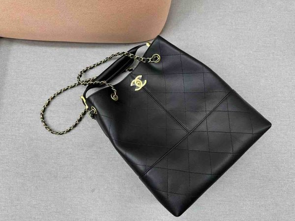 Chanel 25A Vertical Shopping Tote Calfskin Chain GHW 33cm