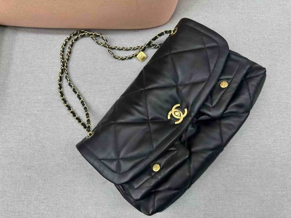 Chanel Flap Shopping Tote Lambskin Chain GHW 45cm