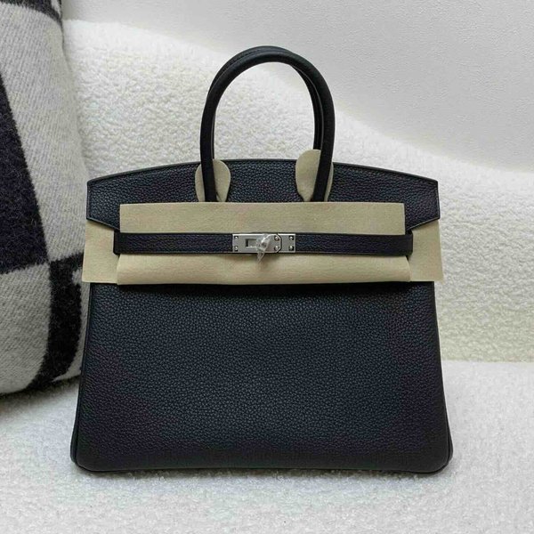 Hermès Birkin 25 Togo Noir x Palladium Hardware
