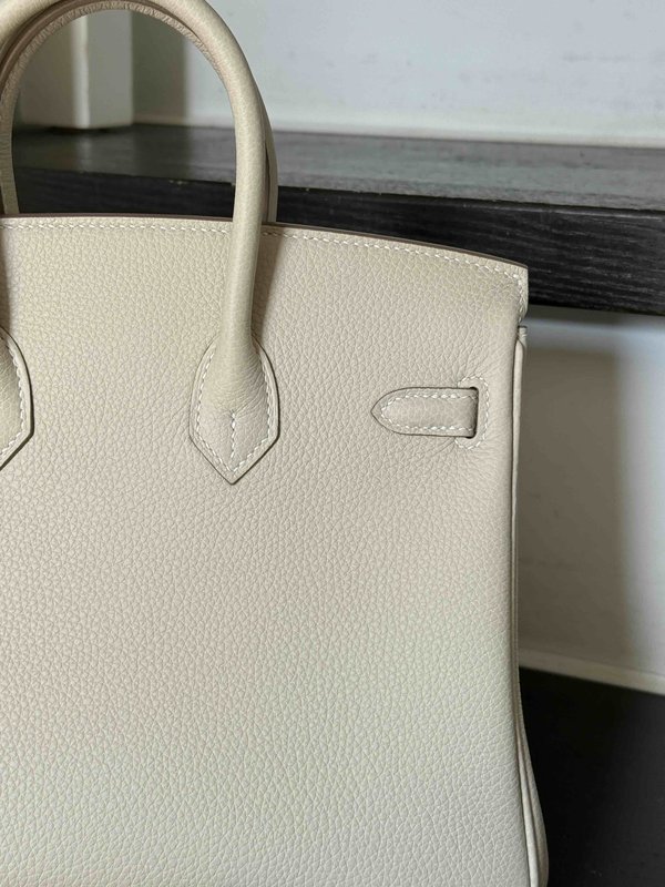 Hermès Birkin 25 Craie Togo x Palladium Hardware