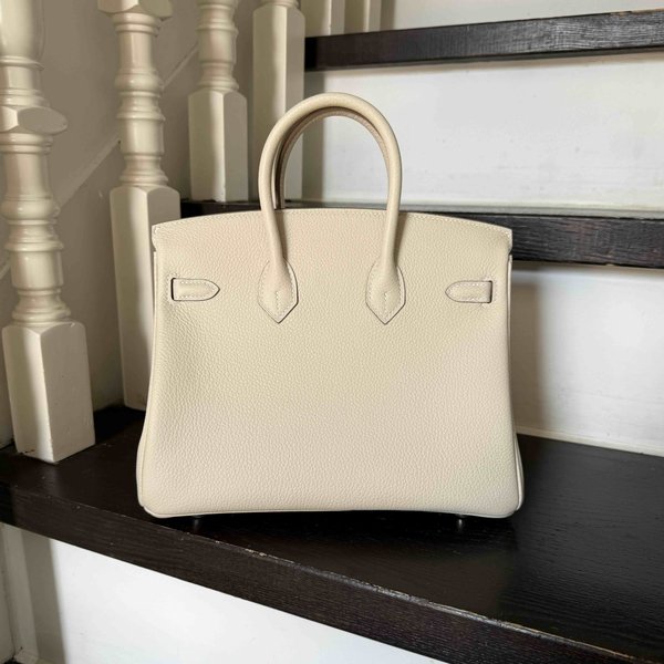 Hermès Birkin 25 Craie Togo x Palladium Hardware