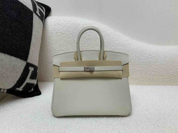 Hermès Birkin 25 Swift Glacier White x Palladium Hardware