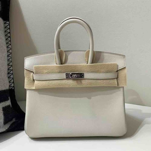 Hermès Birkin 25cm Swift Beton x Palladium Hardware