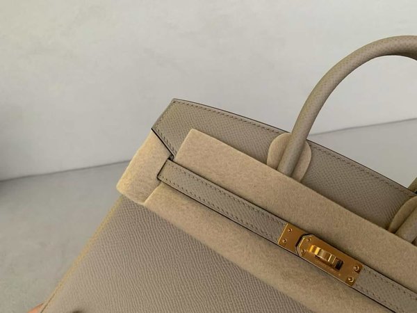 Hermès Birkin 25 Togo Gris Tourterelle x Gold Hardware