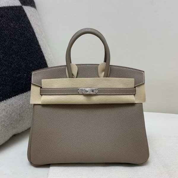 Hermès Birkin 25 Togo Etoupe x Palladium Hardware