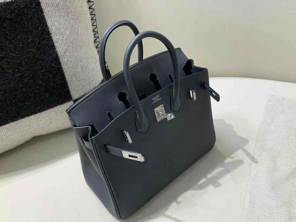 Hermès Birkin 25 Swift Gris Mouette x Palladium Hardware