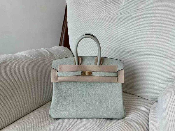 Hermès Birkin 25 Togo Vert d'eau x Gold Hardware