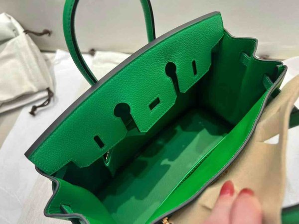 Hermès Birkin 25 Togo Bamboo Green x Gold Hardware