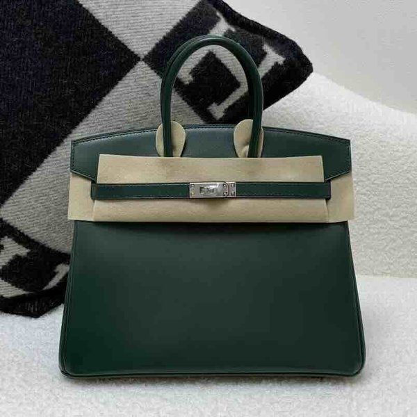 Hermès Birkin 25cm Box Vert Fonce x Palladium Hardware