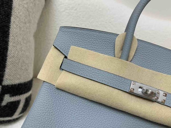Hermès Birkin 25 Togo Ciel x Palladium Hardware