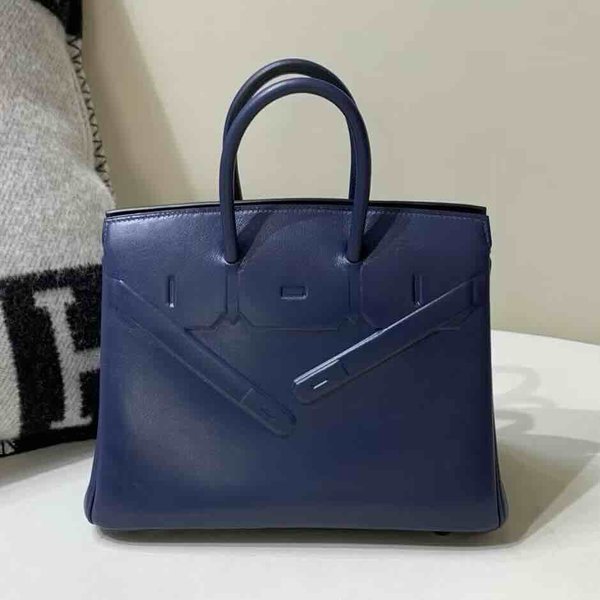 Hermès Birkin Shadow 25 Swift Bleu Marine