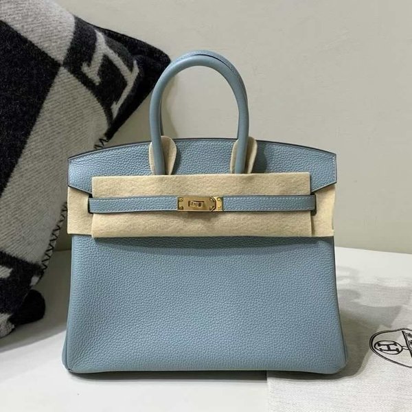 Hermès Birkin 25 Togo Blue Lin x Gold Hardware