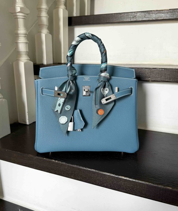 Hermès Birkin25 Togo Blue jean x Palladium Hardware