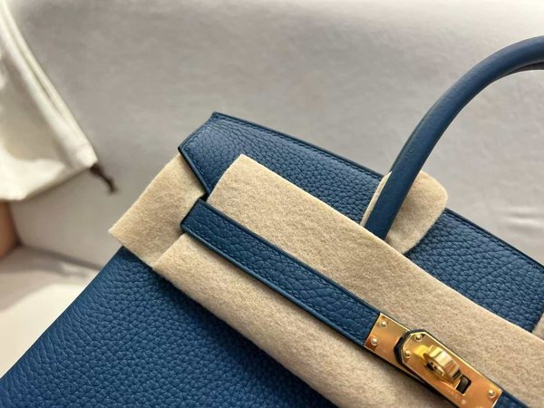 Hermès Birkin 25 Togo, Bleu Frida, x Gold Hardware