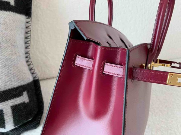 Hermès Birkin 25 Sellier Box Bordeaux x Gold Hardware