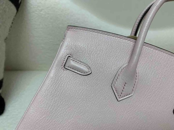 Hermès Birkin 25 Chevre Mauve Pale x Gold Hardware