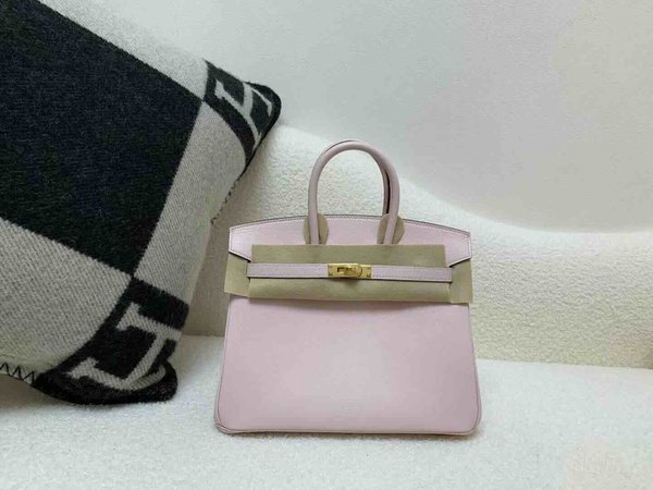 Hermès Birkin 25 Chevre Mauve Pale x Gold Hardware