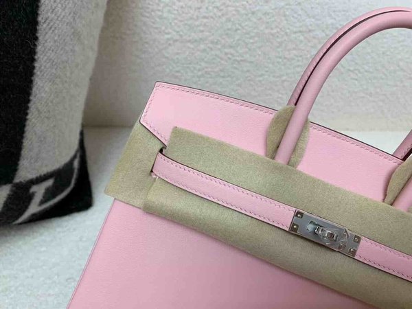 Hermès Birkin 25 Swift Rose Sakura x Palladium Hardware