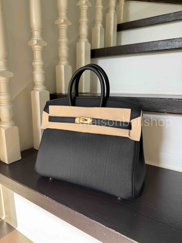 Hermès Birkin 25 Togo Noir x Gold Hardware (Veins)
