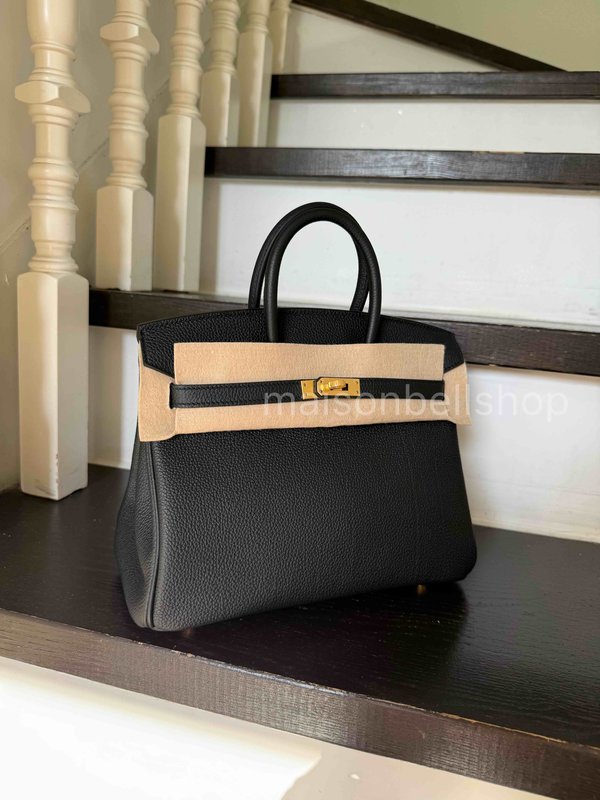 Hermès Birkin 25 Togo Noir x Gold Hardware (Veins)