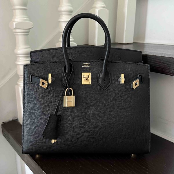 Hermès Birkin 25 Epsom Sellier Noir x Gold Hardware