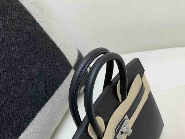 Hermès Birkin 25 Sellier Epsom Noir x Palladium Hardware