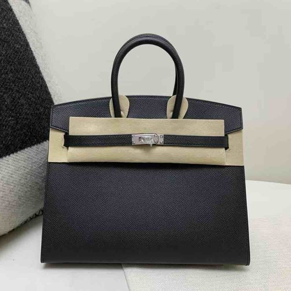 Hermès Birkin 25 Sellier Epsom Noir x Palladium Hardware