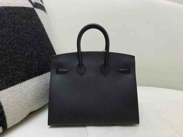 Hermès Birkin 25 Sellier Epsom Noir x Palladium Hardware