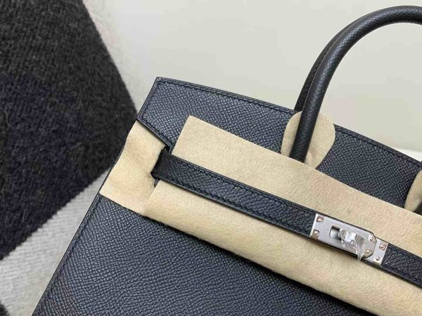 Hermès Birkin 25 Sellier Epsom Noir x Palladium Hardware