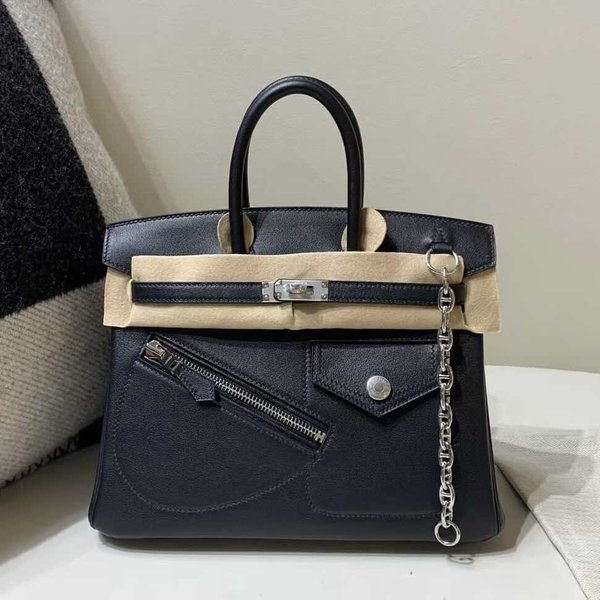 Hermès Birkin 25 Cargo Rock in Noir Swift x Palladium Hardware