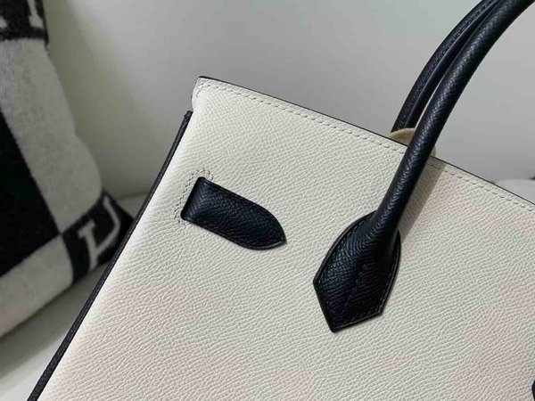 Hermès Birkin 25 Epsom Craie & Black Noir x  Rose Gold Hardware