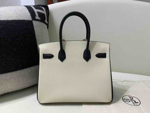 Hermès Birkin 25 Epsom Craie & Black Noir x  Rose Gold Hardware