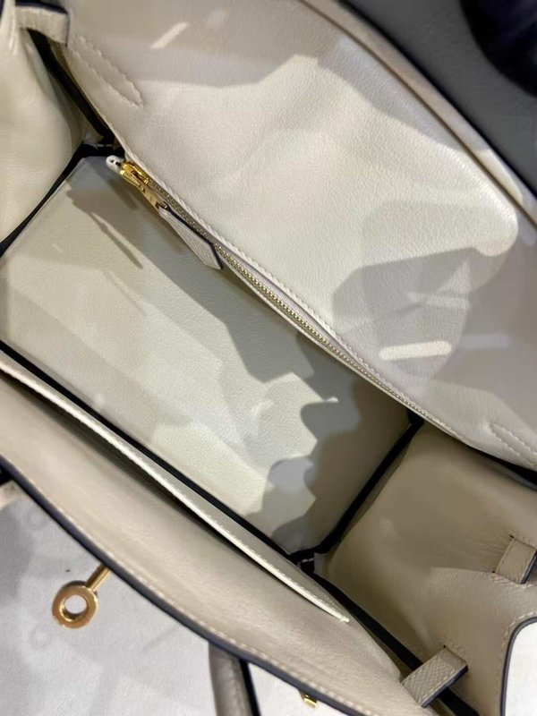 Hermès Birkin 25 Epsom Bleu de Prusse & White x Gold Hardware