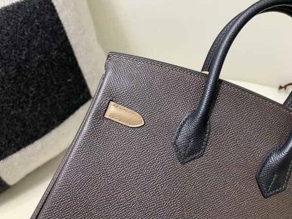 Hermès Birkin 25 Epsom Ebene & Etoupe x Gold Hardware
