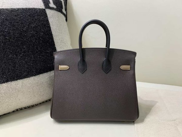 Hermès Birkin 25 Epsom Ebene & Etoupe x Gold Hardware