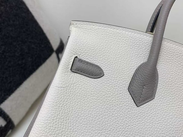 Hermès Birkin 25 Togo Craie and Gris Tourterelle x Palladium Hardware