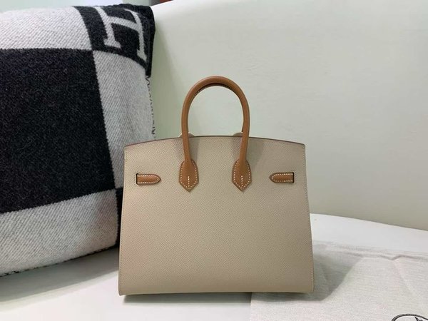 Hermès Birkin 25 Outside Stitch Matte Epsom Trench Grey with Gold Brown x Gold Hardware